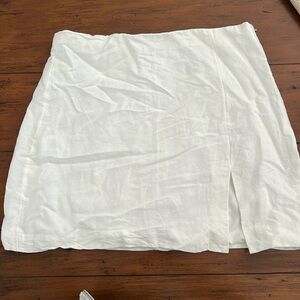 White linen mini skirt